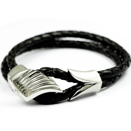 Titanium leather bracelet