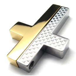 Man 2 Parts Cross titanium steel necklace(free chain) 